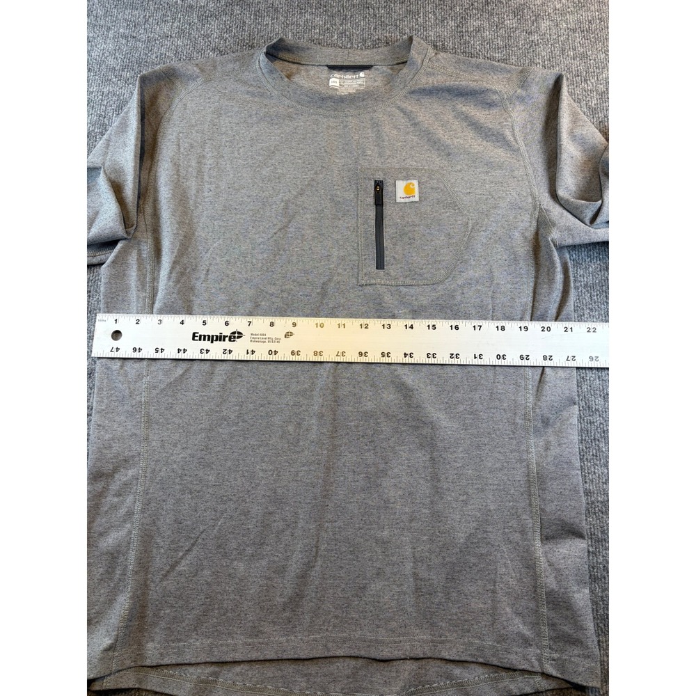 Carhartt Force Mens Gray Long Sleeve Zipper Pocket Performance Shirt Large - Picture 4 of 5